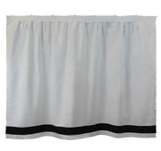 Bed Skirt Panel -White with Black Ribbon