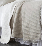 Pom Pom Twin Quilt - Taupe