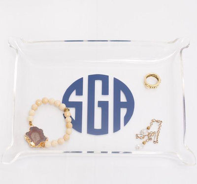 Acrylic jewelry tray with free monogram