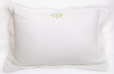 Diamond Matelasse Pillow Sham - White