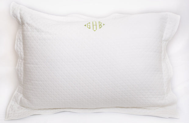 Diamond Matelasse Pillow Sham - White