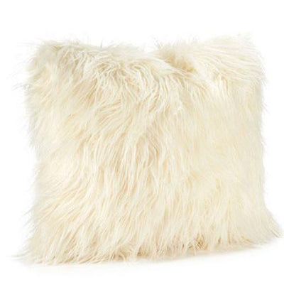 Ivory Tibetan Lamb Faux Fur Pillow