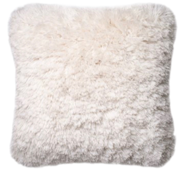 Furry Shag Pillow - Ivory