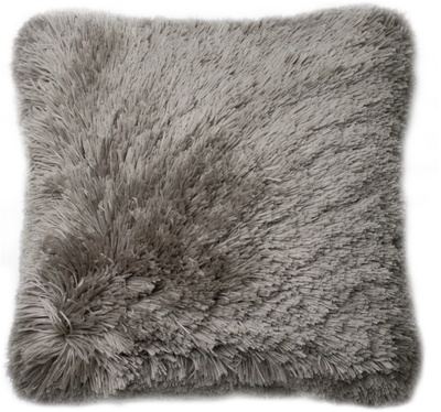 Furry Shag Pillow Gray