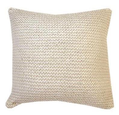 Knit Metallic Pillow - Ivory