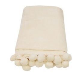 Lush Pom Pom Throw - Ivory