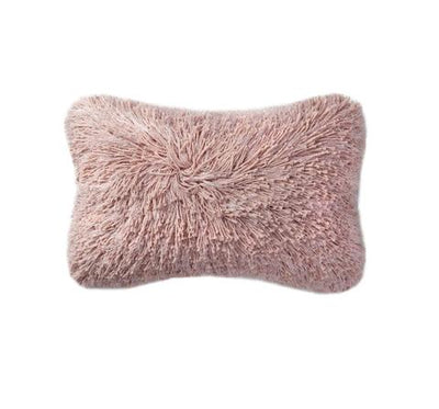 Shimmer Shag Lumbar Pillow - Blush