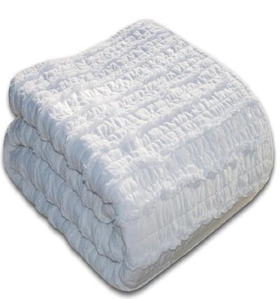 Blake Ruffled Quilt Set - White