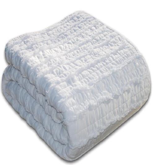 Blake Ruffled Quilt Set - White