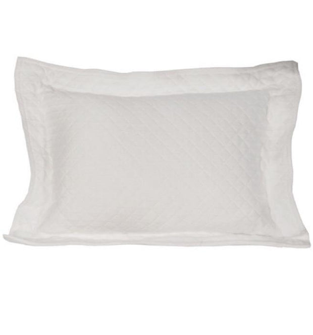 Diamond Matelasse Pillow Sham - White