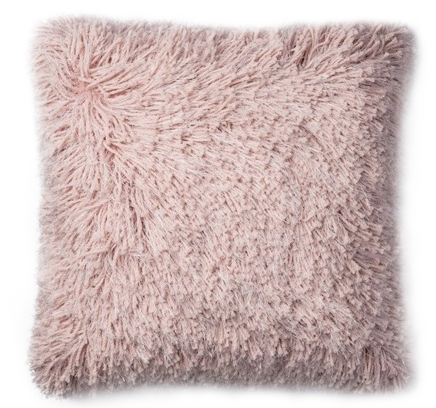 Shimmer Shag Pillow - Blush