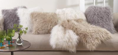 Faux Mongolian Fur Pillow