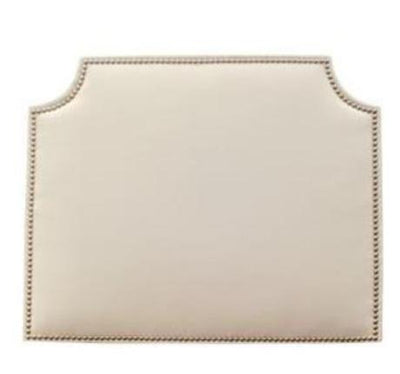 Headboard - White Faux Leather with Nailheads