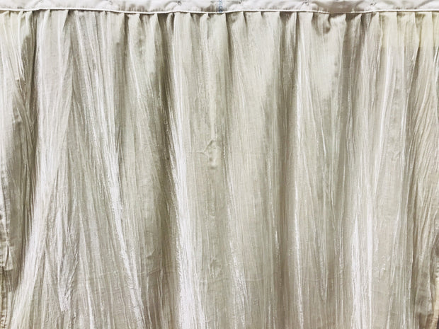 Bed Skirt Panel - Crushed Velvet Ivory