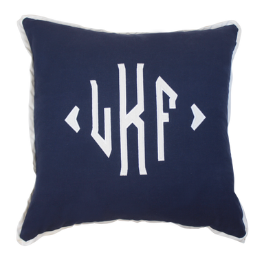 Applique Pillow - Navy with White Applique
