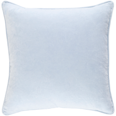 Ice Blue Velvet Throw Pillow